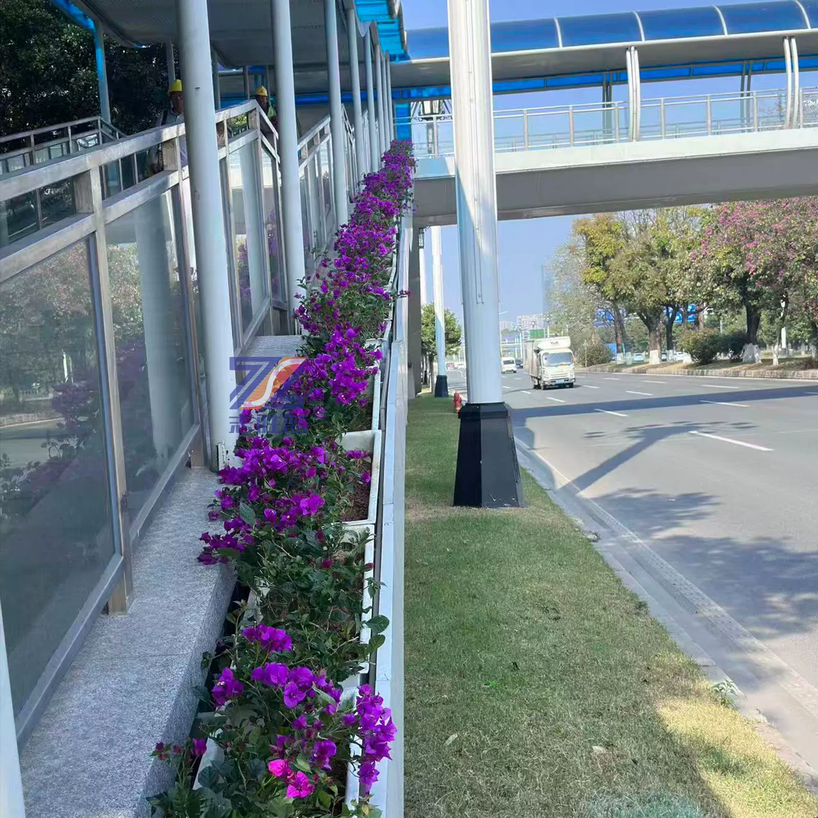 玻璃钢花箱花盆户外庭院景观种植花槽市政道路隔离花槽生产批发