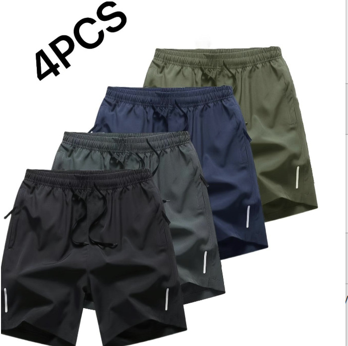 Pantalones Cortos Deportivos para Hombre XXS-3XL de Poliéster con Bolsillo con Cremallera