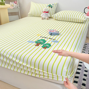 Thickened Cartoon Pure Cotton Fitted Bed Sheets, Category A, Ins Style, Small Clear Mattress Protector, Bed Sheets, Pillowcase, Cotton Set, Bed Mat