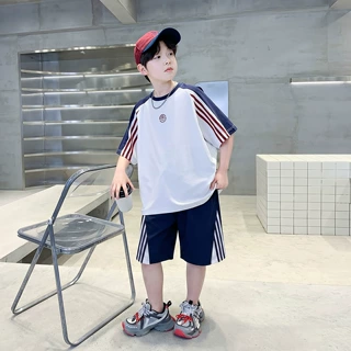 童装男童夏装套装2026新款儿童运动短袖大童夏季两件套男孩休闲潮