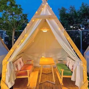Trendy Outdoor Rainproof Camping Tent for Homestays, Barbecue Rooftop Scenic Area, Triangular Hot Pot, Starry Sky Dining Hut
