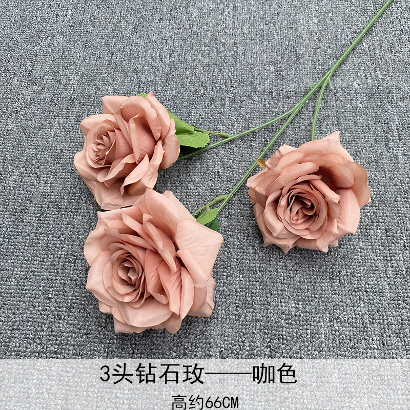 Artificial Rosa sola franela Rosa flor artificial boda decoración del hotel decoración del hogar arreglo de flores flor artificial Rose