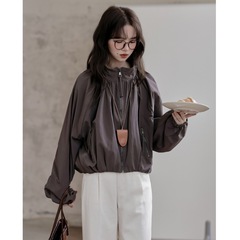 2025秋季新款ins潮流炸街机车服拉链小个子立领冲锋衣夹克外套女