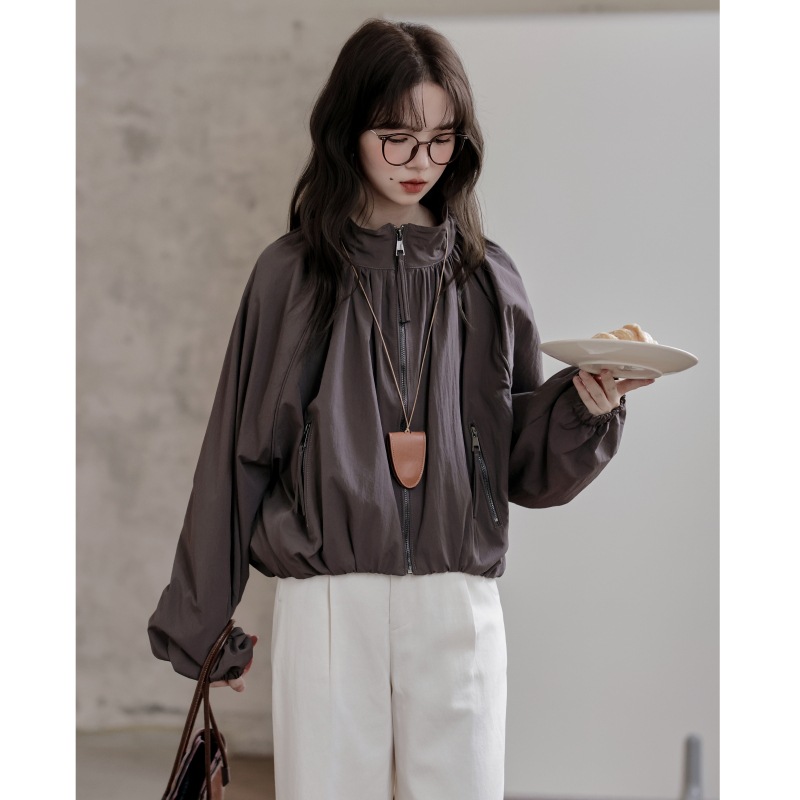2025 Autumn New Ins Trend Street Motorcycle Suit Zipper Small Stand Collar Jacket Jacket for Women