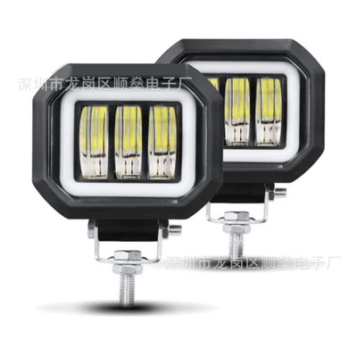 Led Work Light with 3 Beads and Lens, External Strong Light Inspection Light, Motorcycle Electric Vehicle Spotlight, Off-Road Vehicle Front Bumper Light (İşçi projektorları) - white-aperture-square