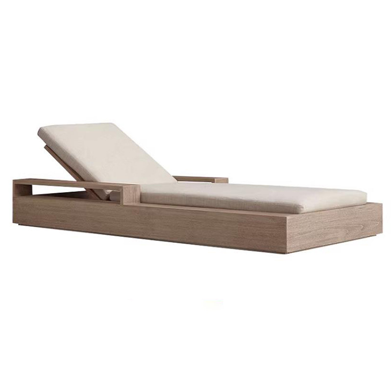 Cama de teca al aire libre patio villa piscina sillón jardín al aire libre alojamiento balcón arena impermeable madera maciza cama