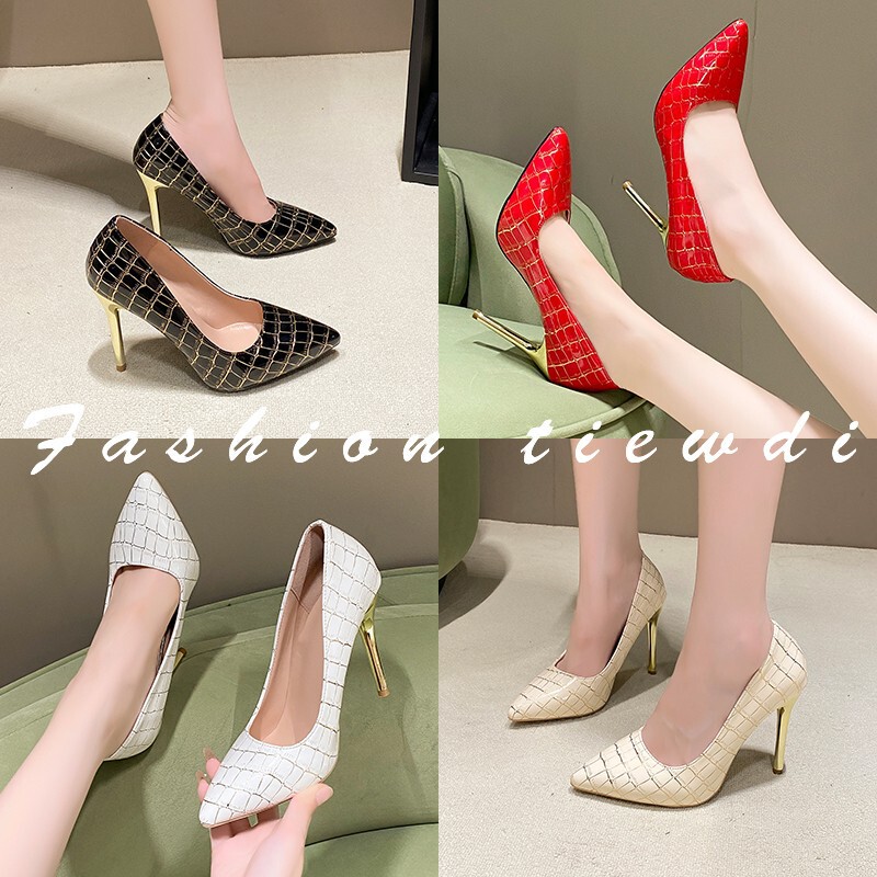 Cheap 2025 New Versatile Shallow Sexy Fashion Work Shoes with Pointed Toe and Large Size High Heels for Foreign Trade Cross-Border