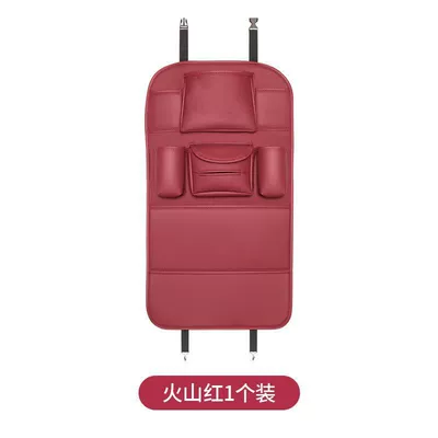 Storage Bag Seat Car Storage – Chair back anti-kick pad - wine-red
