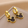 Golden earrings stainless steel, jewelry, European style, does not fade, pink gold, wholesale