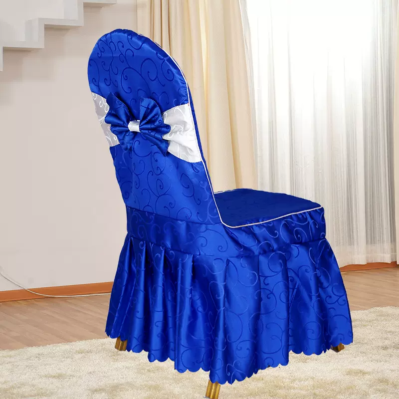 加厚弹力百褶裙餐椅套罩婚庆酒店饭店宴会蝴蝶结椅子套裙摆边酒店