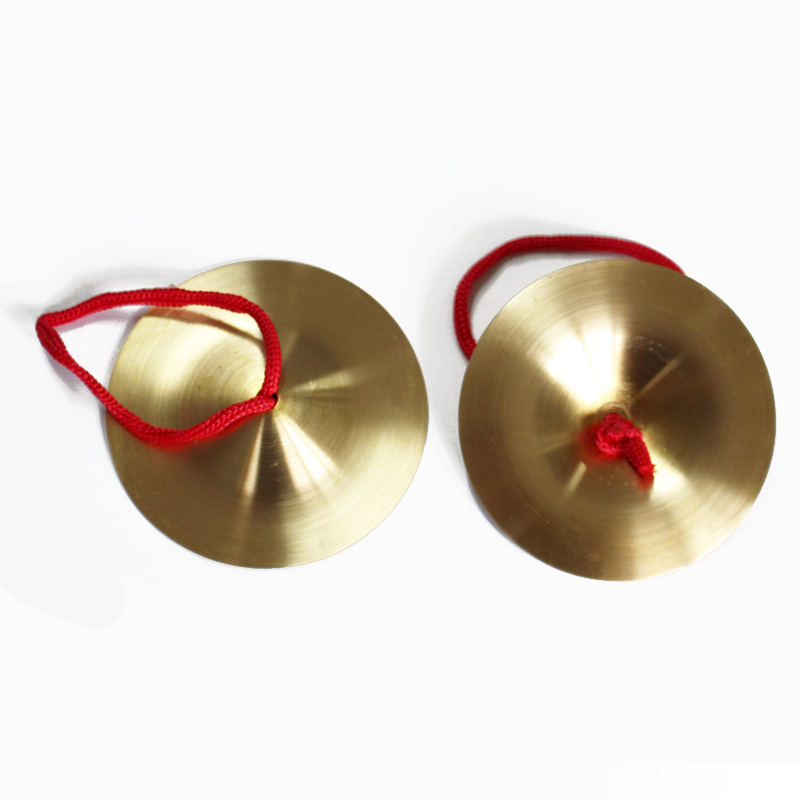 Venta al por mayor de tres oraciones-Media apoyos instrumento de percusión para niños música Gong de cobre educación temprana para niños instrumento de percusión de mano juguete