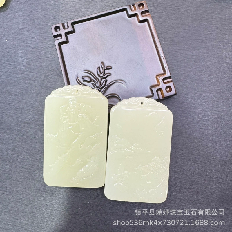 Organic protective amulet, double-sided pendant, carved accessory
