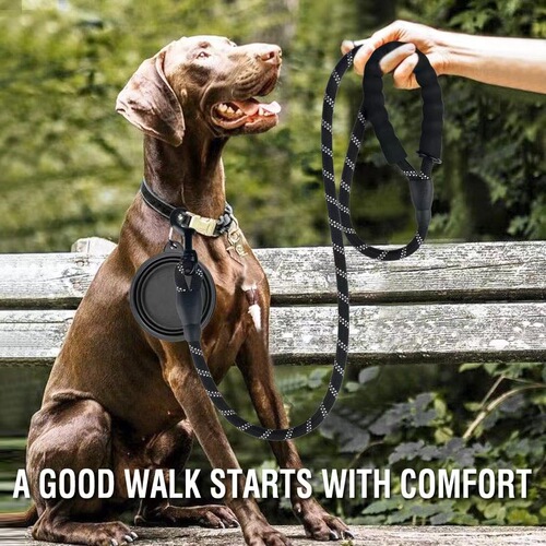 Pet supplies reflective multi-color nylon round rope dog leash dog pull strap foam pull hand large dog dog leash