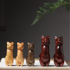Clay Pigeonwood Carved Alpaca Cute Small Animal Novelty Handheld Piece Children's Gift Desk Tablewood Craftsmanship Small Ornament