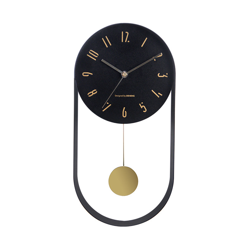 Moda luz lujo swing reloj moderno reloj creativo simple hierro reloj hogar sala de estar Reloj de pared al por mayor