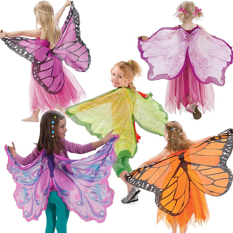 children butterfly fairy dress up elf angel butterfly wings suit cloak Halloween mask modelling masquerade party stage performance clothing