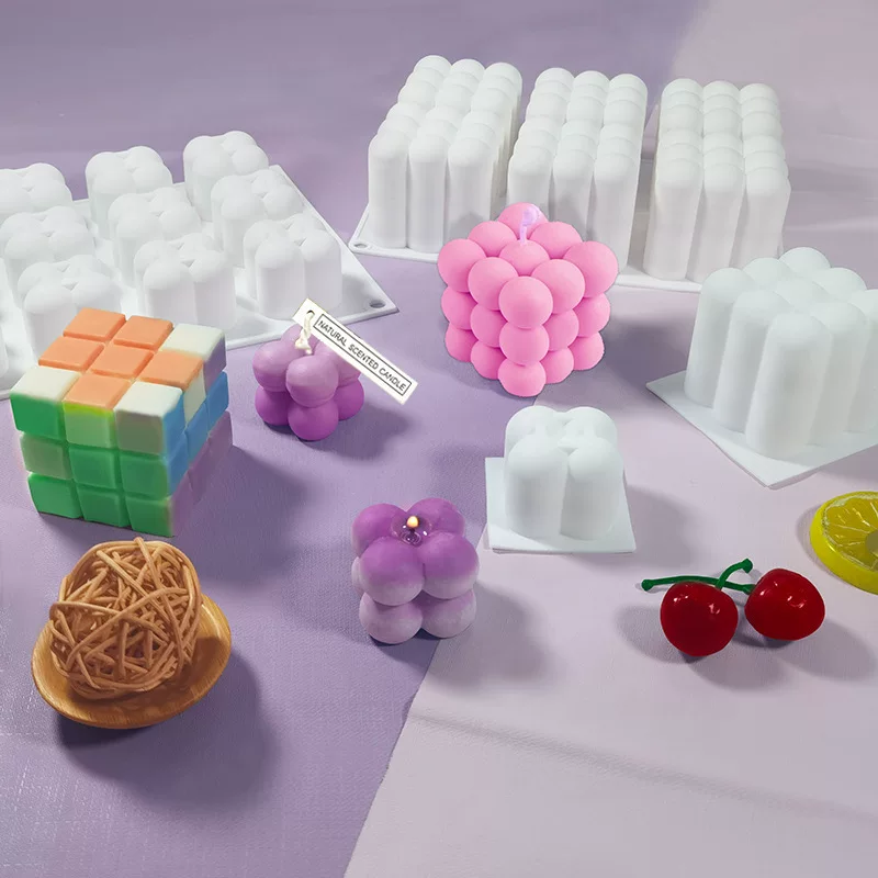 Rubik's cube, creative silicone mold, mousse, aromatherapy, candle, soap mold, DIY, (Physicals)