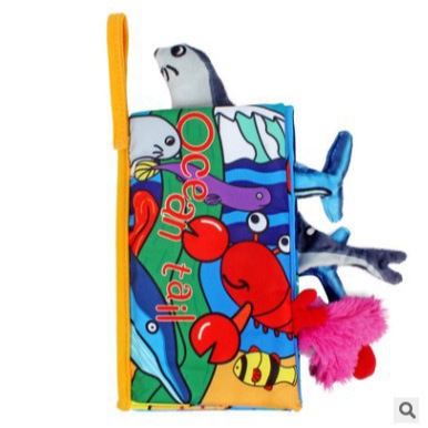 3D Tail Cloth Book Baby Early Education Early Education Tear-Resistant Baby Cloth Book 