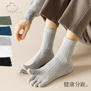 Factory direct cross-border foreign trade five-finger socks cotton men's four seasons in the tube with business sports leisure five-toe socks