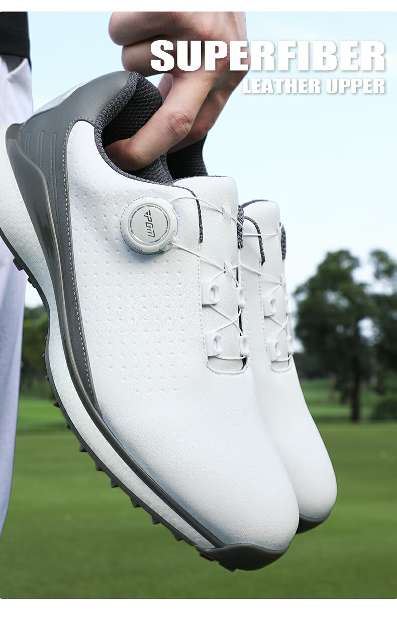 Giày golf nam PGM chống nước, đế bọt siêu nhẹ, đinh chống trượt — XZ350-Xám Trắng chi tiết 11