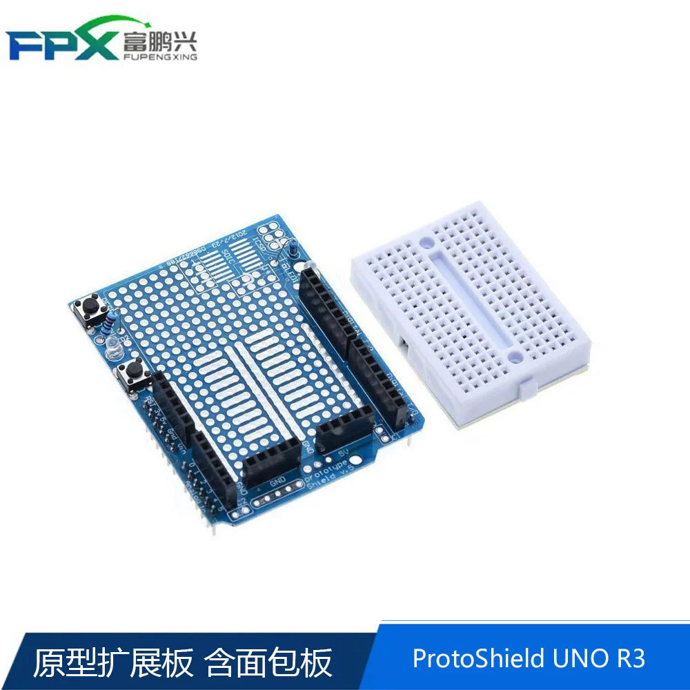 ProtoShield UNO R3 совместим с базовой платой платы расширения прототипа Arduino, включая мини-макетную плату.