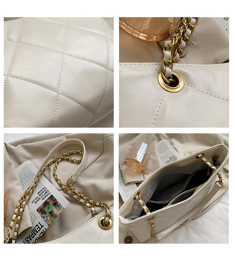 Damen Umhängetasche Mit Steppmuster Und Kette Für Den Alltag_voghion.com