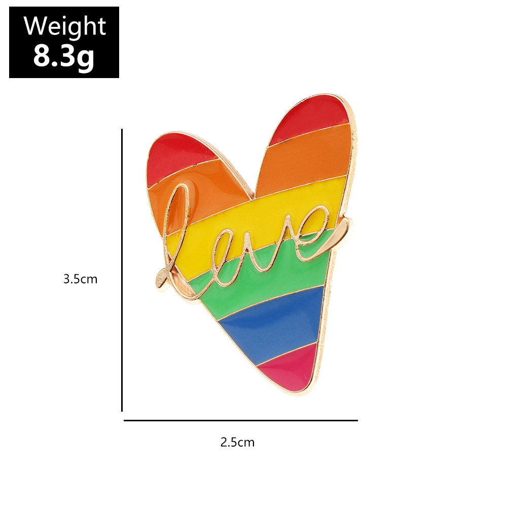 Kreative Karikatur Regenbogen Farbe Alphabet Legierung Tropföl Brosche display picture 11