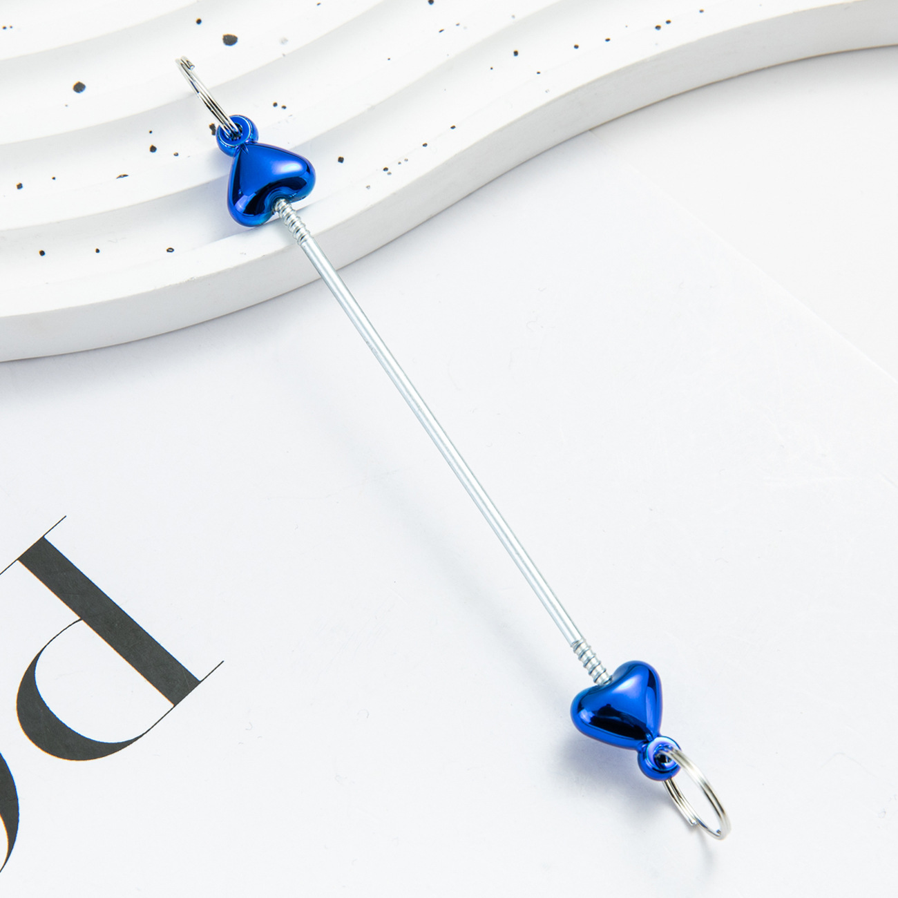 Creativo colgante de accesorios de llavero de amor con cuentas de bricolaje nuevo poste de plástico con cuentas accesorios de llavero con cuentas