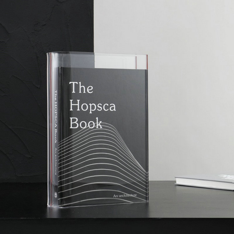 现代简约样板间书房透明亚克力书立摆件酒店售楼处软装饰品书档