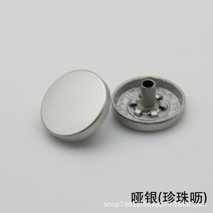 Hebilla de metal de cuatro piezas Botón de panel plano de color chaqueta acolchada de algodón hebilla de superficie de pintura hebilla de cuatro piezas de aleación