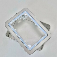 Ins雪花開窓鉄箱写真小カード雑物収納ケース