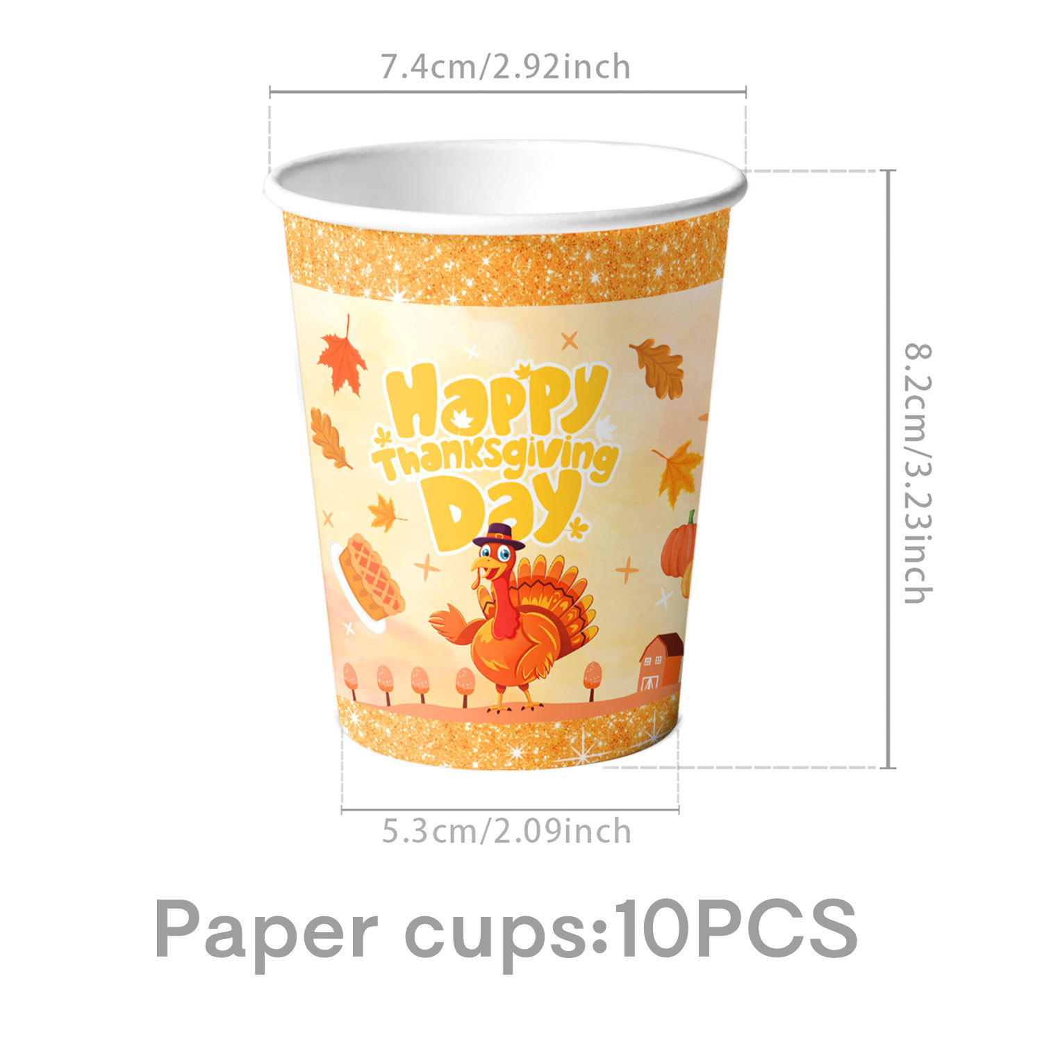 Día de Acción de Gracias Pavo tema fiesta de cumpleaños cubiertos set bandeja de papel tazas de papel toallas de bandera colgante decoración de fiesta