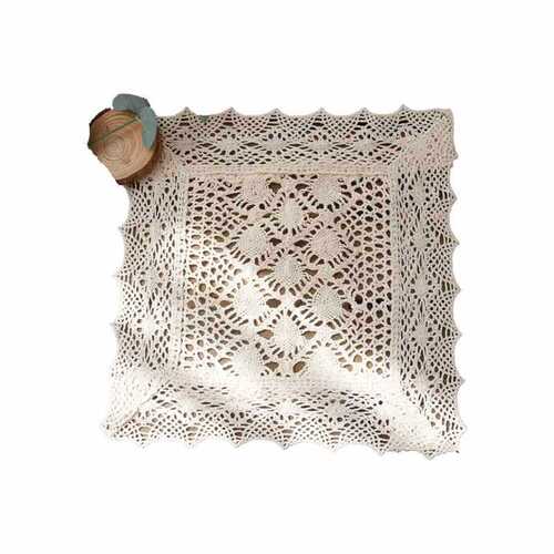 Retro lace tablecloth table mat coffee table mat rectangular hollow crochet Gaibson dessert table small tablecloth placemat