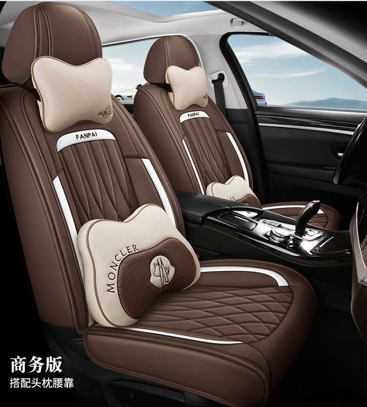 Cross-Border Linen Breathable Car Seat Cover Cushion Universal Four-Season Full-Cover Seat Cover Cushion Comfortable Rear Seat