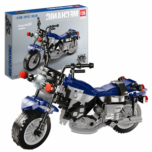Children's building blocks toys assembled building blocks motorcycle racing building blocks toys kindergarten training class gift box