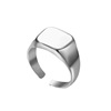 Tide, glossy square ring, simple and elegant design, on index finger