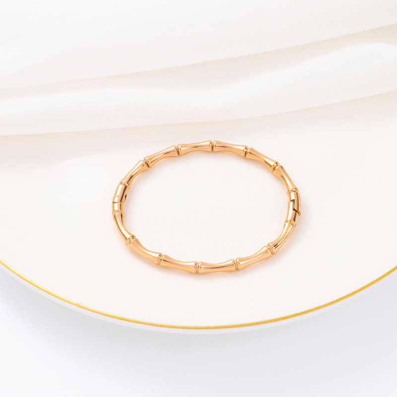 Pulsera de titanio y acero para mujer, diseño moderno y sencillo, pulsera de lujo que no se desvanece, venta al por mayor en stock.