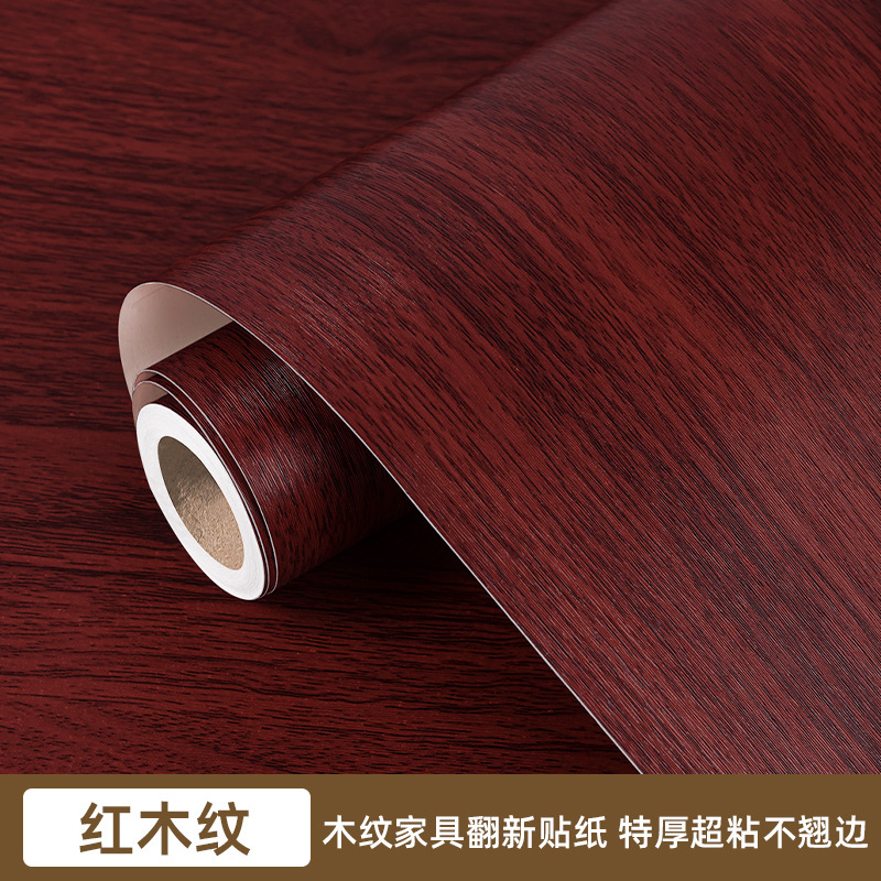 Etiqueta engomada de escritorio de grano de madera extra gruesa, impermeable, a prueba de aceite, anti-escaldado, papel tapiz autoadhesivo, escritorio de oficina, muebles, etiqueta engomada de escritorio renovada