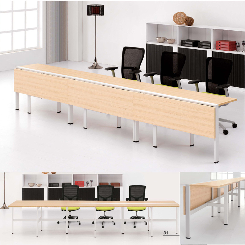 Folding training table and chair set, movable and connectable conference table, long table, canteen dining table, multi-functional side-flip long table