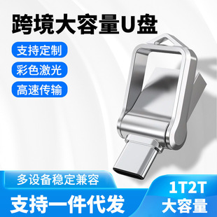 Large Capacity Expansion 1Tb2Tb Type-Cu Disk Metal Rotating Engraving 64g USB Flash Drive Car USB Metal Case