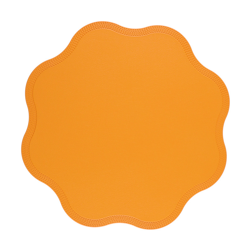 2025pvc cojín de mesa en relieve de cuero, mantel de flor de cuero espumado, mantel protector anti-escaldado de mesa, temu