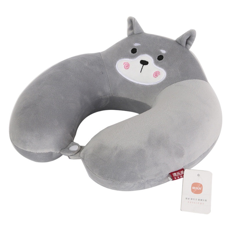Kangle House Oficina viajes cuello almohada en forma de U de espuma de memoria de rebote lento animal de dibujos animados