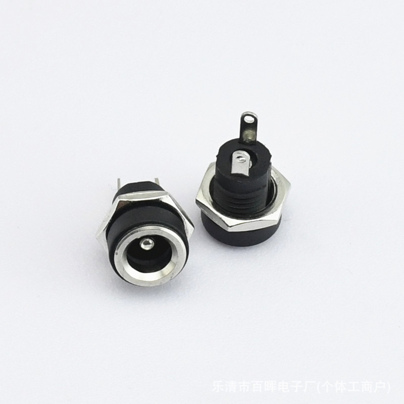 Dc-022B Threaded Type 5521 5525 Pin Diameter Dc Power Female Socket with Nut Waterproof Dc Power Socket