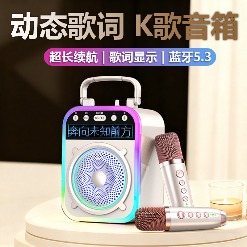 Wireless Microphone Speaker High-Power Bluetooth Portable Subwoofer for Square Dancing, Home and Outdoor Use with High Volume