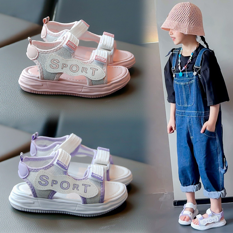 Children's Sports Sandals 2024 Summer New Design Soft Sole Breathable Girls' School Shoes Casual Sandals