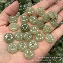 和田玉青海料平安扣吊坠手链 手工DIY配件小提溜挂件玉石饰品批发