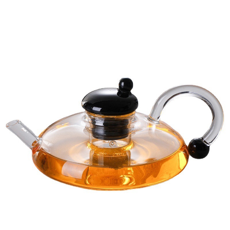 Nueva cola del ratón café olla de vidrio borosilicato mano café olla compartir alta temperatura resistente vidrio flor tetera 600