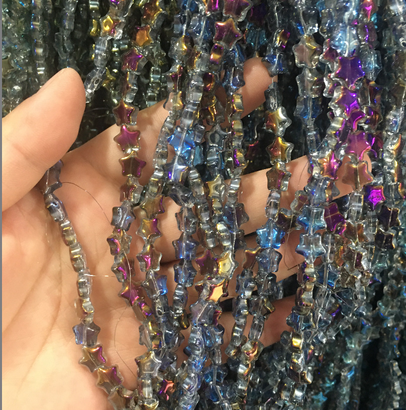 Nuevo colorido estrella de cinco puntas 8MM agujero medio colgante de cristal de bricolaje hecho a mano con cuentas de accesorios de joyería al por mayor image 27