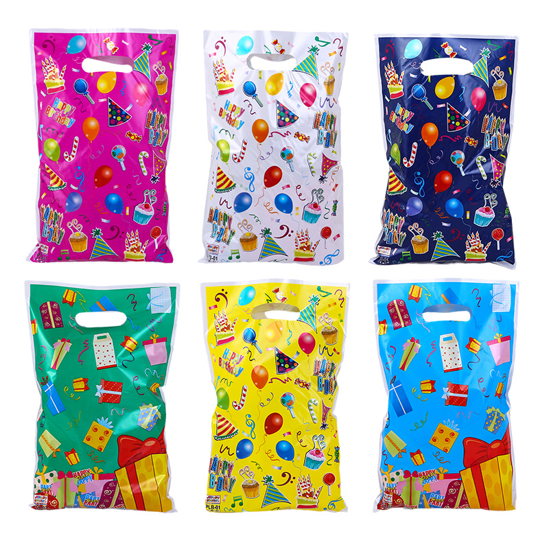 生日party回礼袋可爱卡通图案包装袋首饰礼品袋手提袋珠光膜塑料