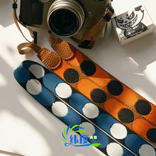 跨境可爱圆点帆布相机肩带可调节斜挎快拆相机背带摄影配件厂